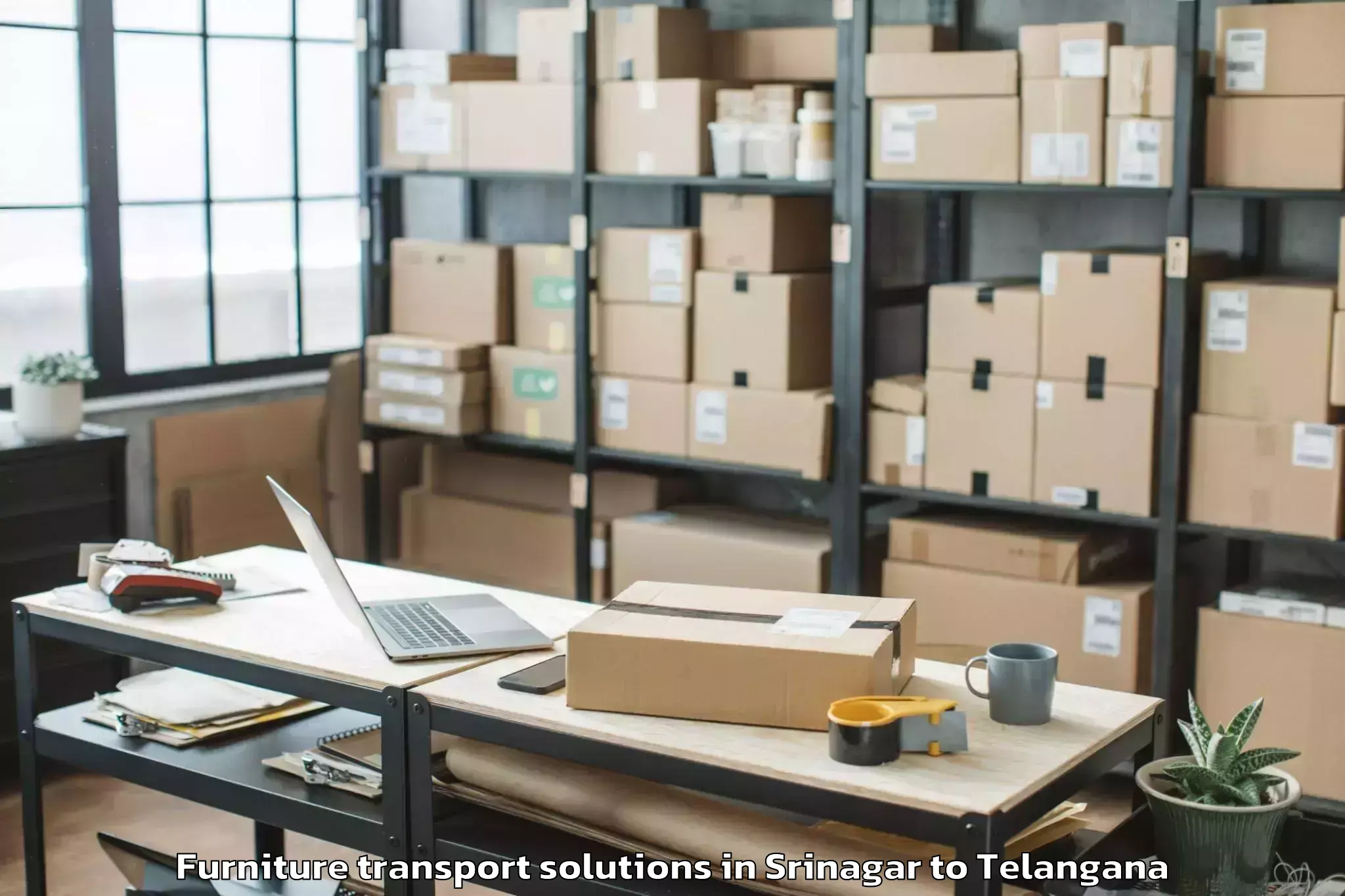 Trusted Srinagar to Asifabad Furniture Transport Solutions